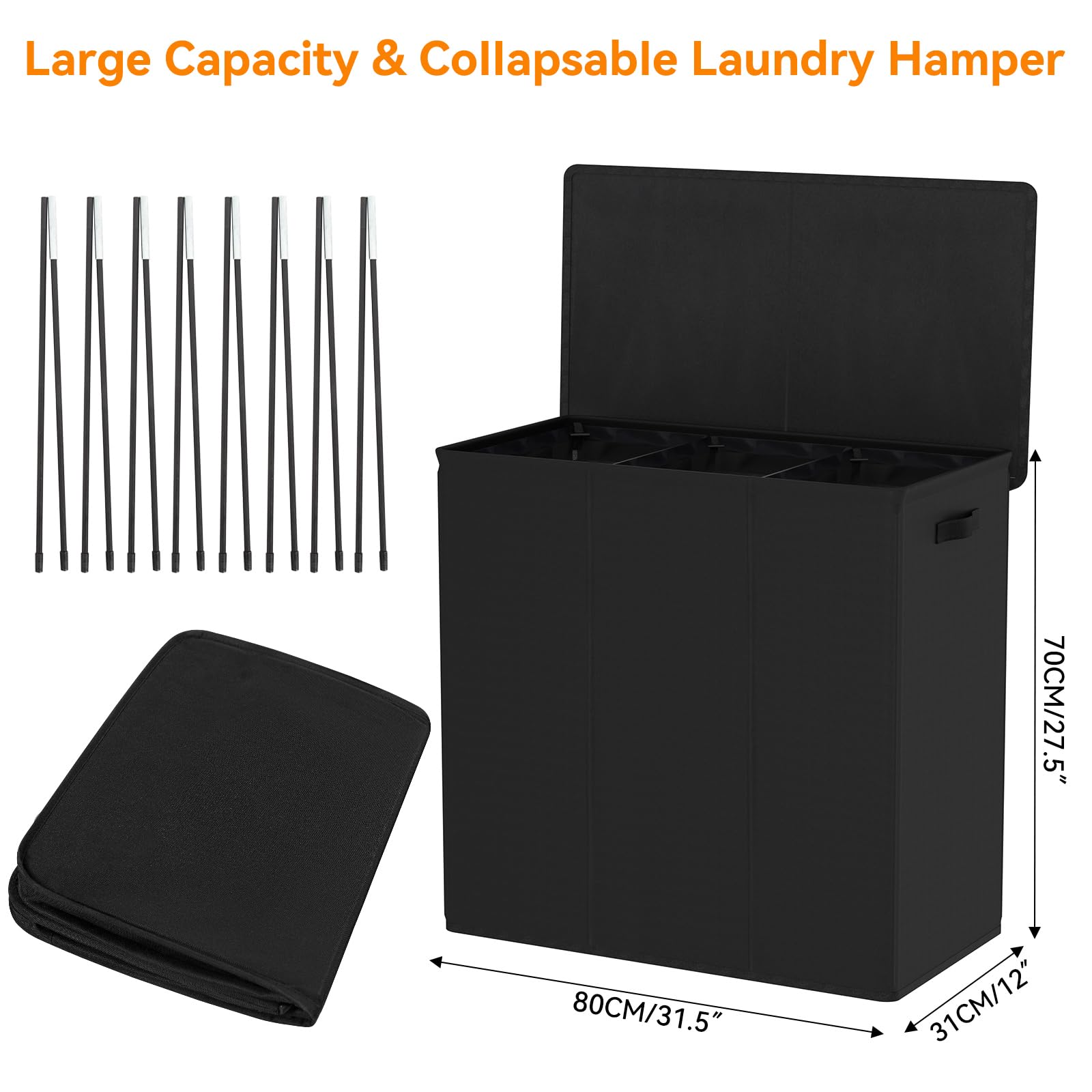 WOWLIVE removable inner bags with handles for easy transport to washer