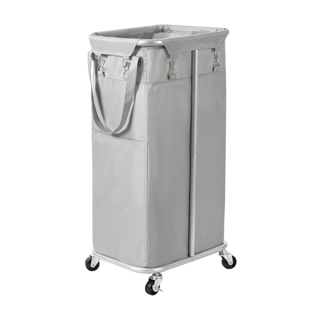 WOWLIVE front view showing tall 100L basket and compact footprint benefit