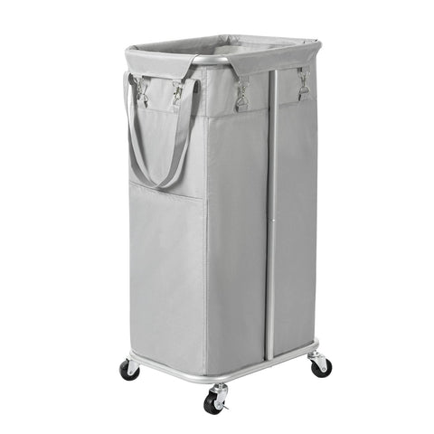 WOWLIVE front view showing tall 100L basket and compact footprint benefit