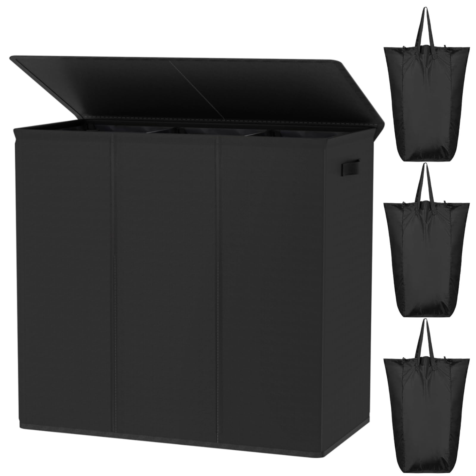 WOWLIVE front view of lidded hamper showing neat storage and concealed laundry