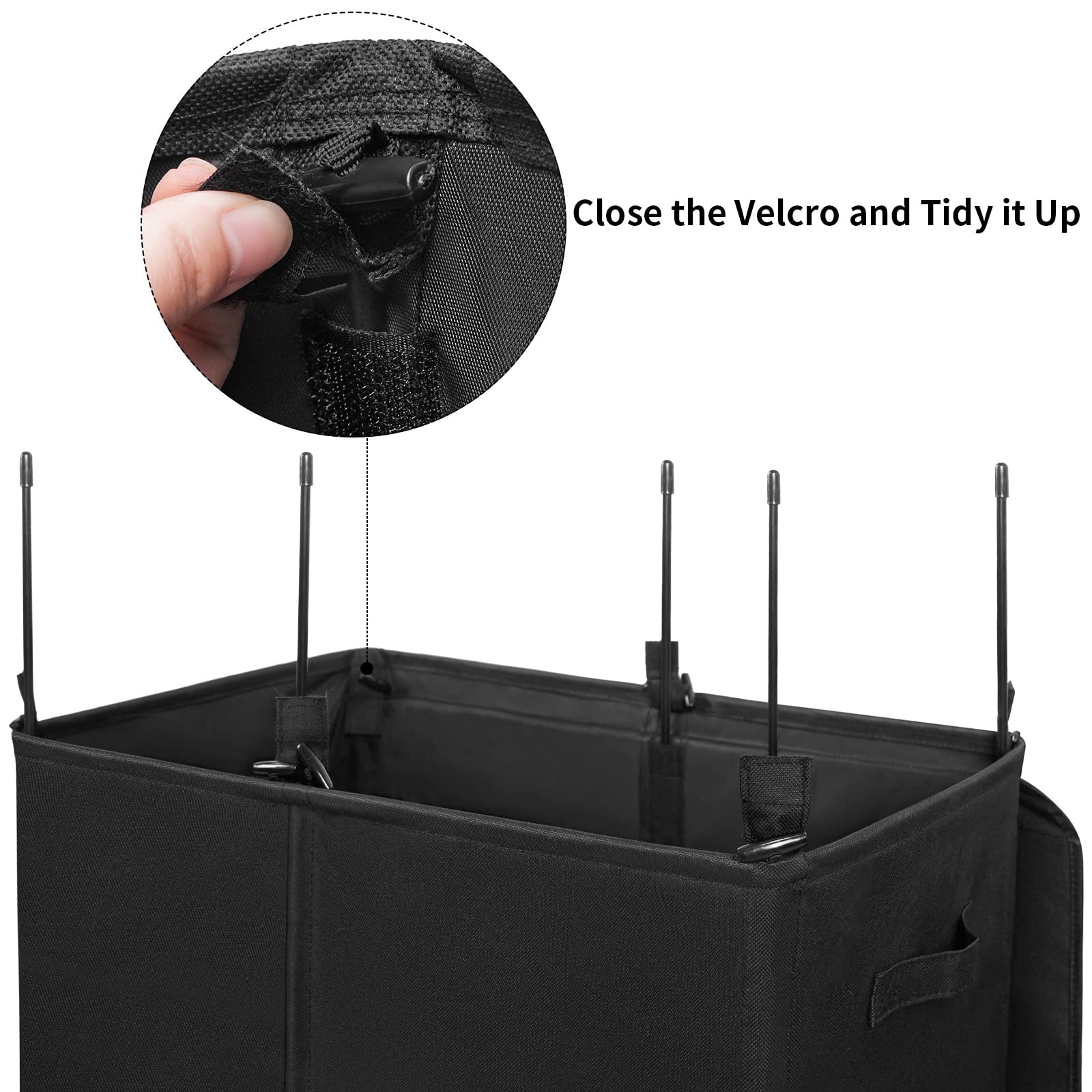 WOWLIVE lifestyle shot of hamper in bedroom offering stylish storage and clutter control