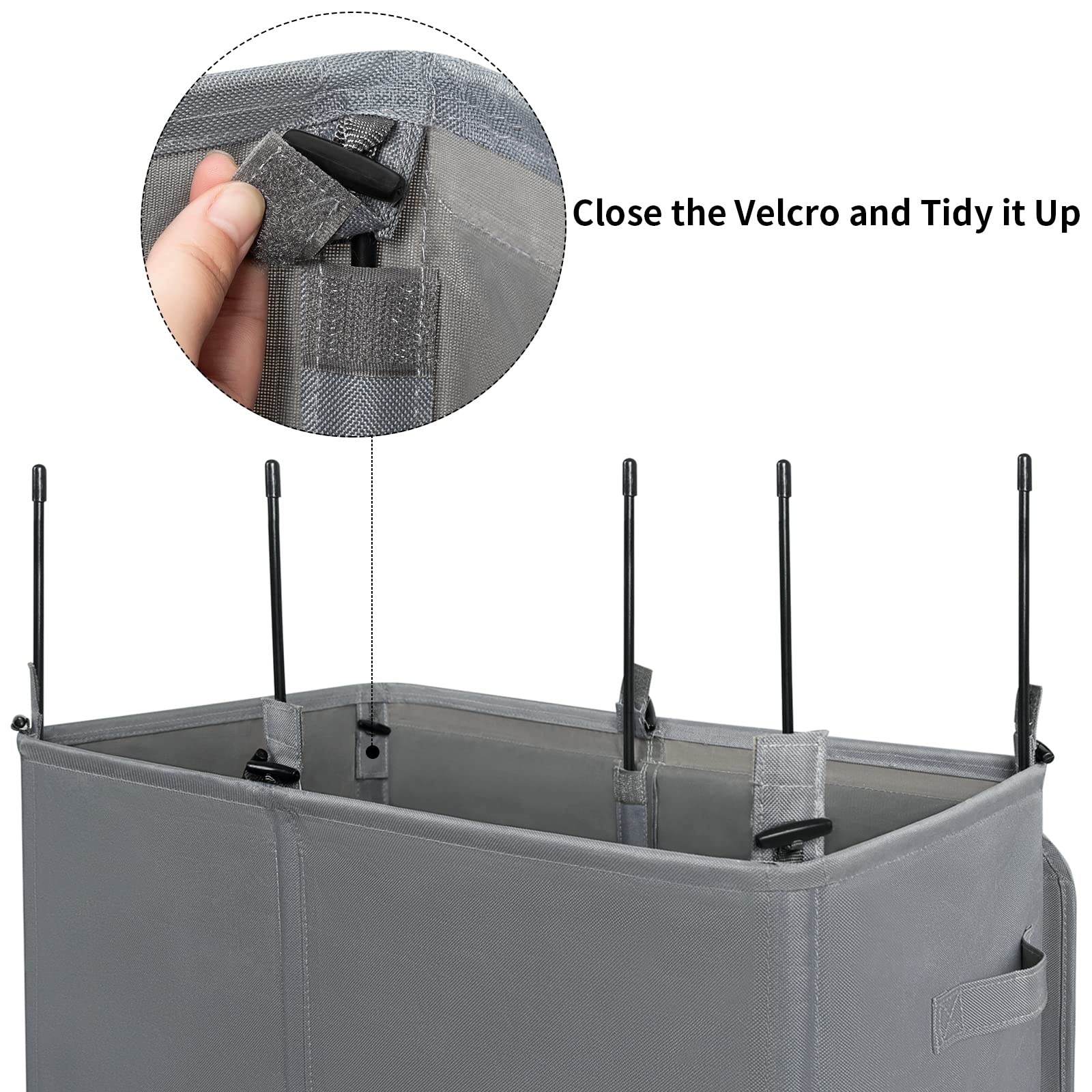 WOWLIVE in bathroom setting keeping space tidy and reducing visible laundry clutter