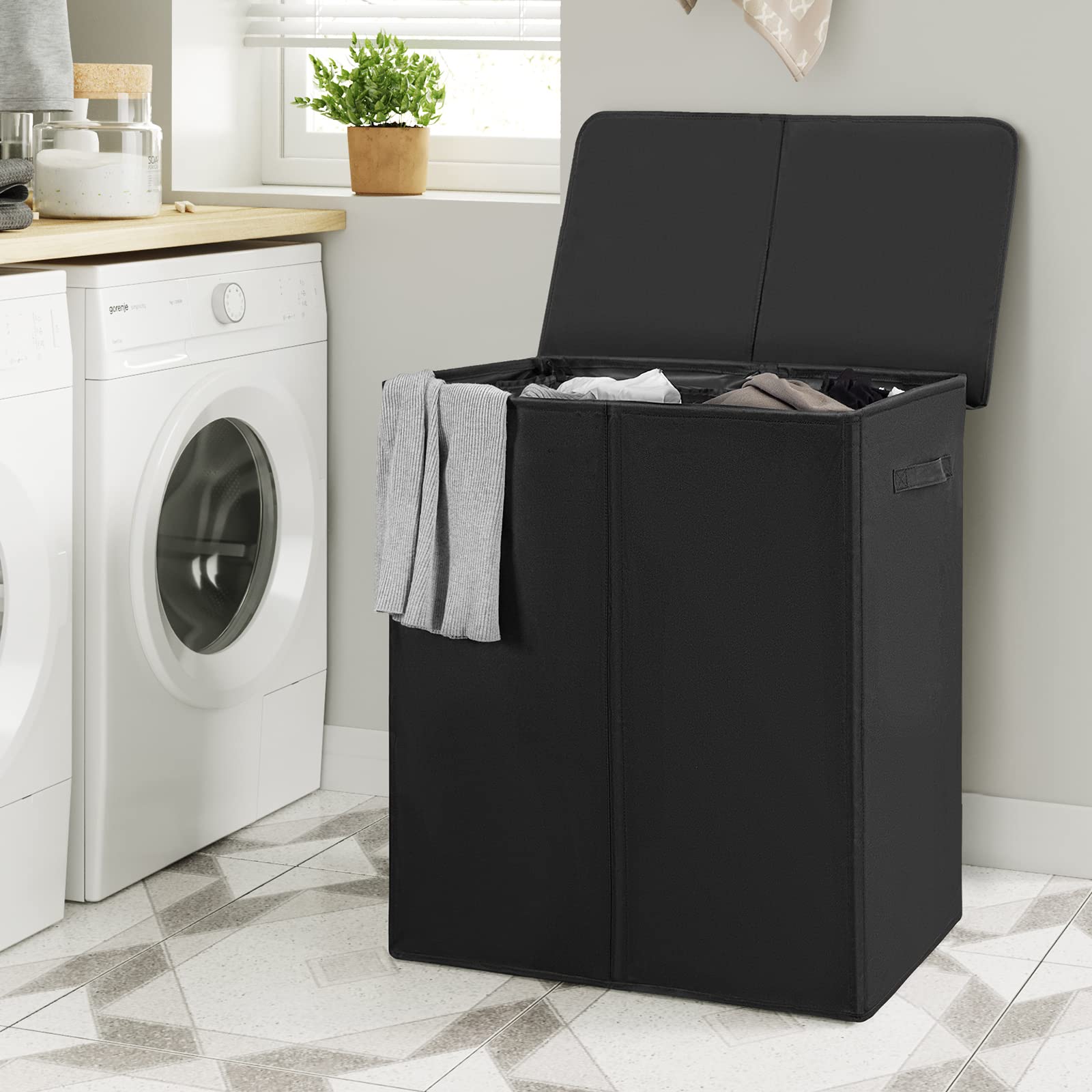 WOWLIVE close-up of removable liner bag with strong stitching for easy washer transfer