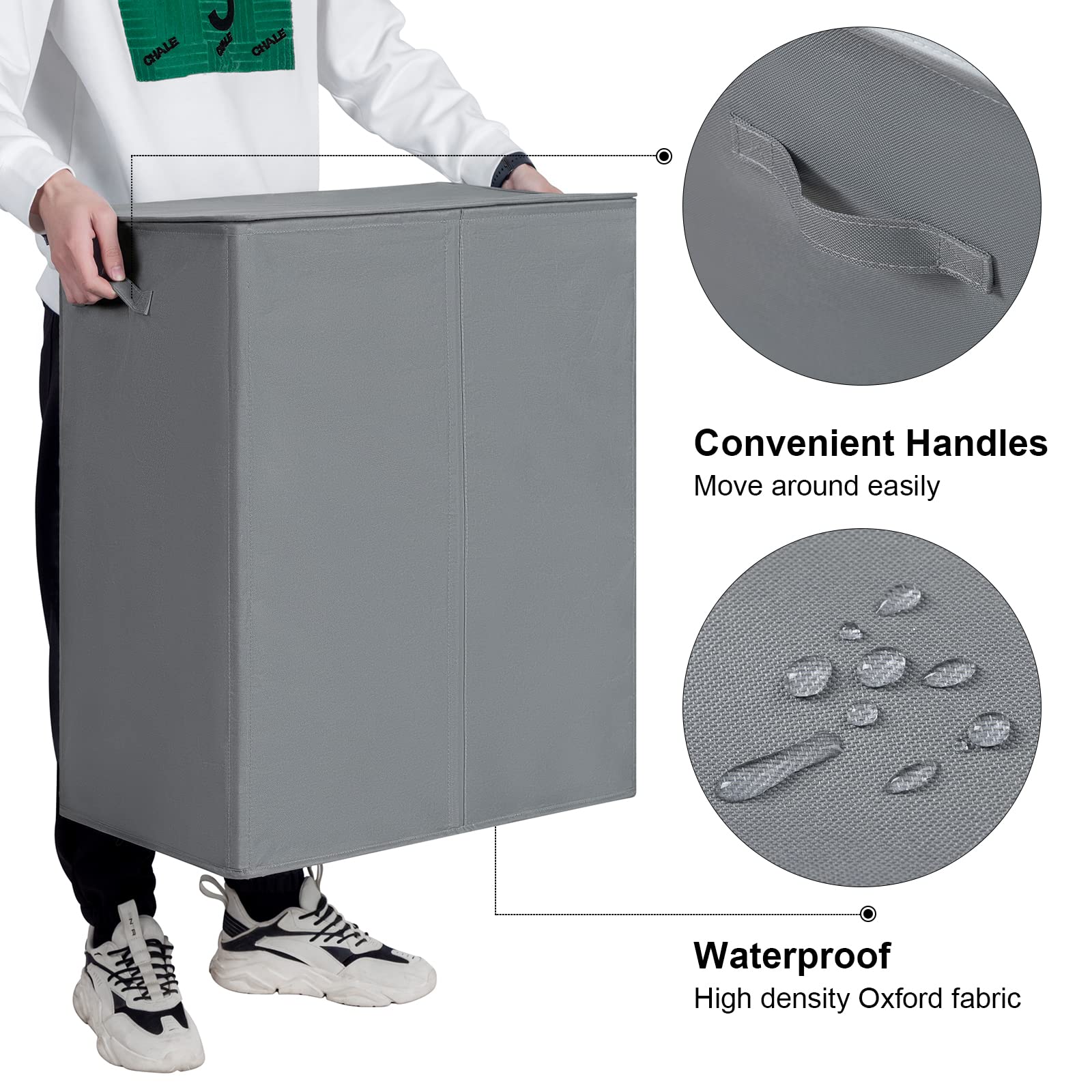 WOWLIVE next to washer showing scale and capacity for laundry room convenience