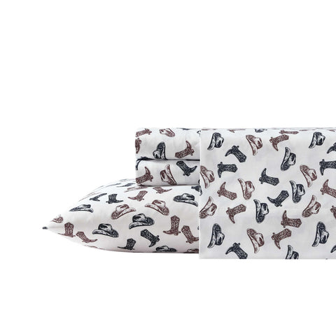 Wrangler sheet set front packaging showing product and color benefits