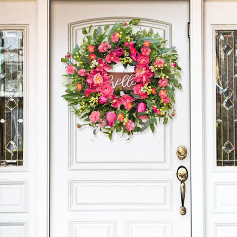 wreathqueen close-up of pink peony detail highlighting lifelike petals and color