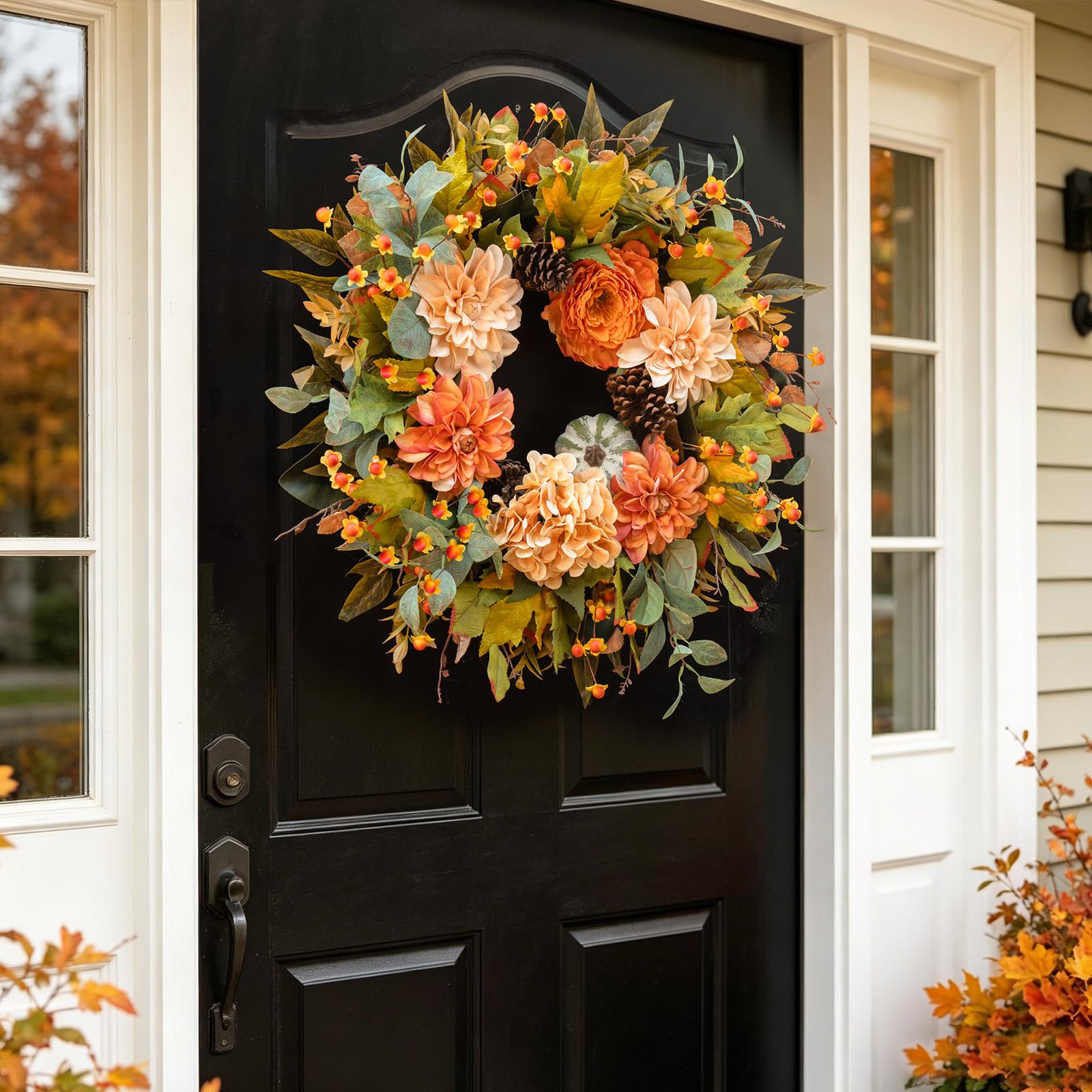 wreathqueen built-in hanging loop for quick secure mounting