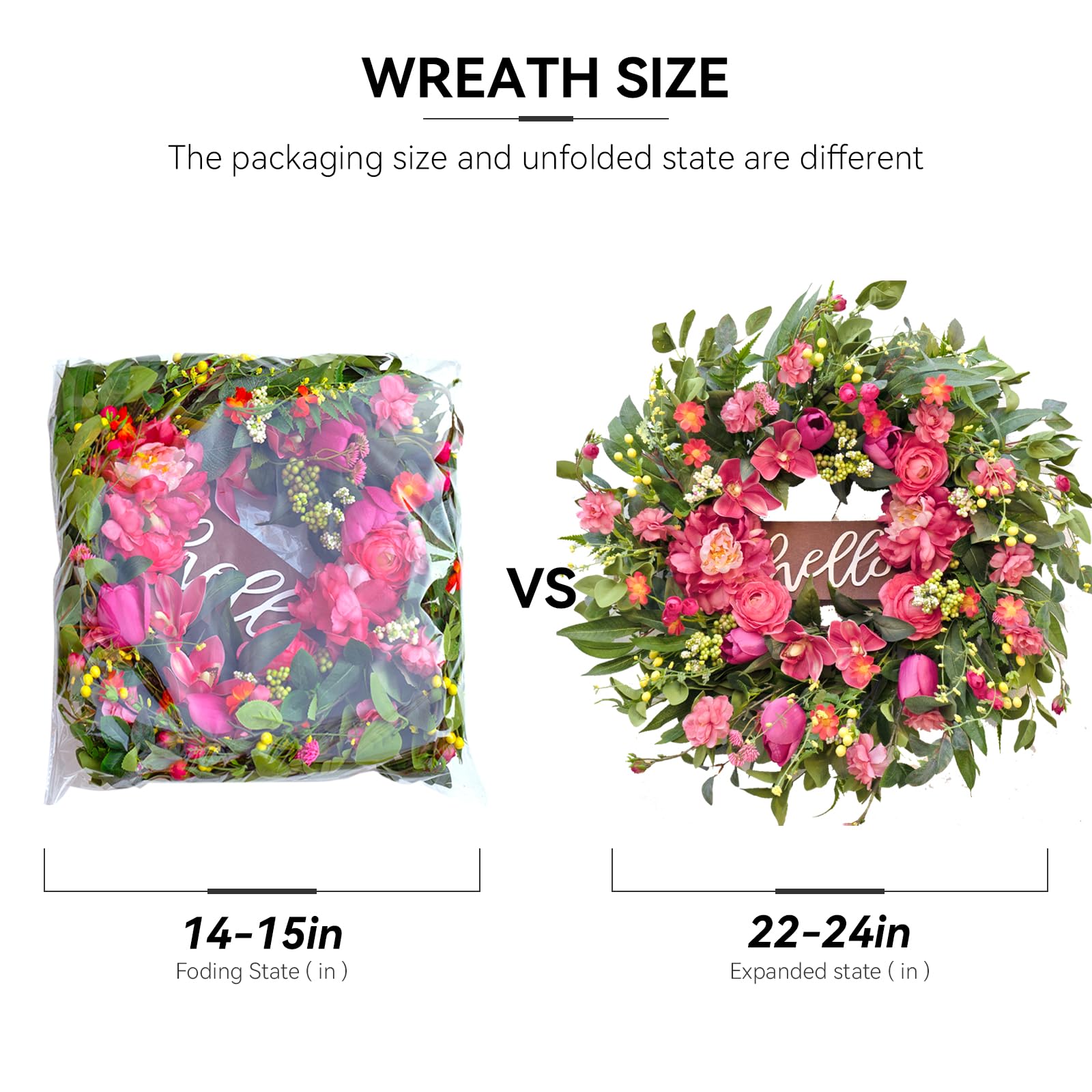 wreathqueen side profile hung on a door demonstrating lightweight hanging benefit
