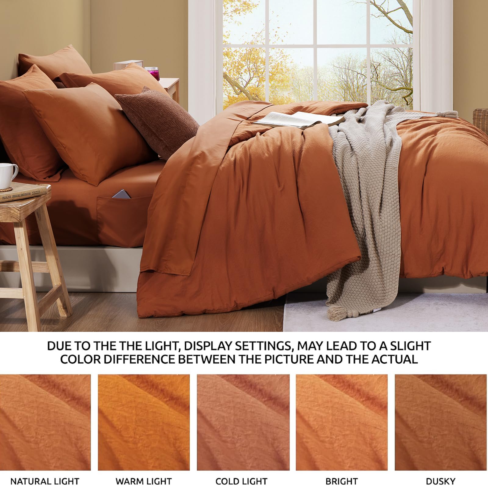 WRENSONGE styled bedroom with comforter set showing warm color and modern decor