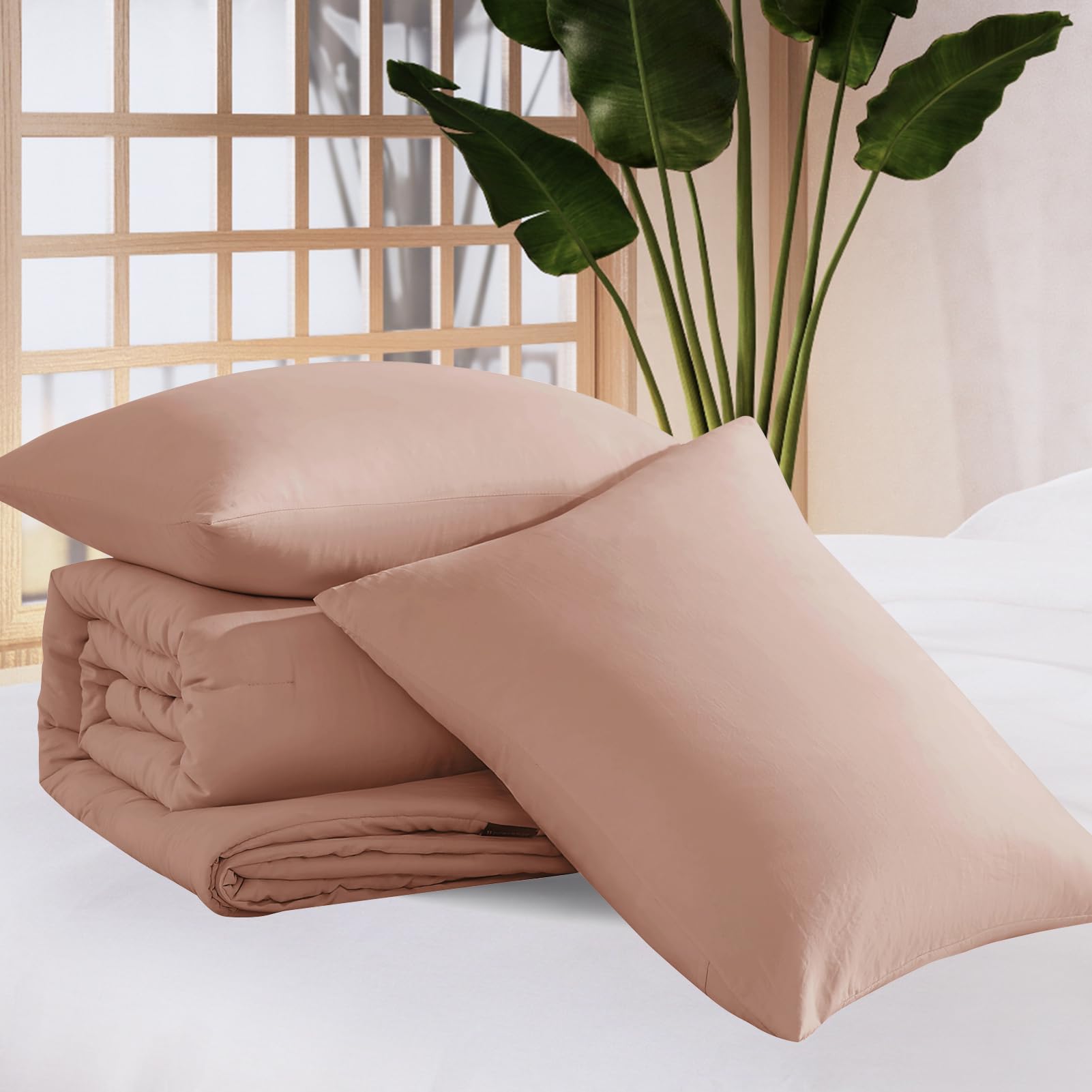 WRENSONGE styled minimalist bedroom with comforter set illustrating elegant decor boost