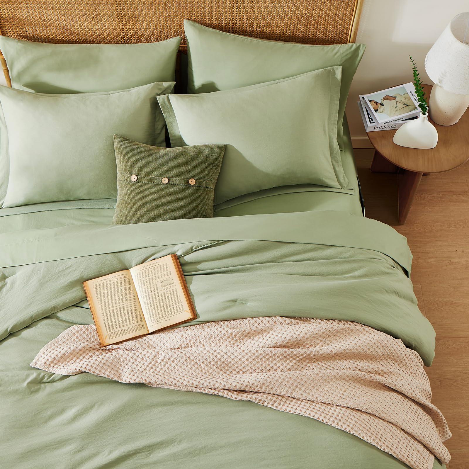 WRENSONGE comforter draped on a styled bedroom showing generous coverage and polished appearance