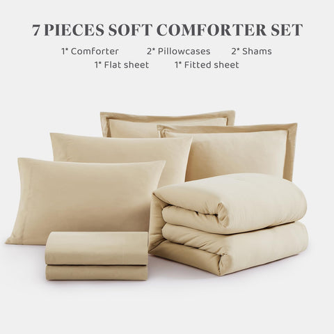 WRENSONGE comforter on queen bed for scale to show coverage and drape benefit