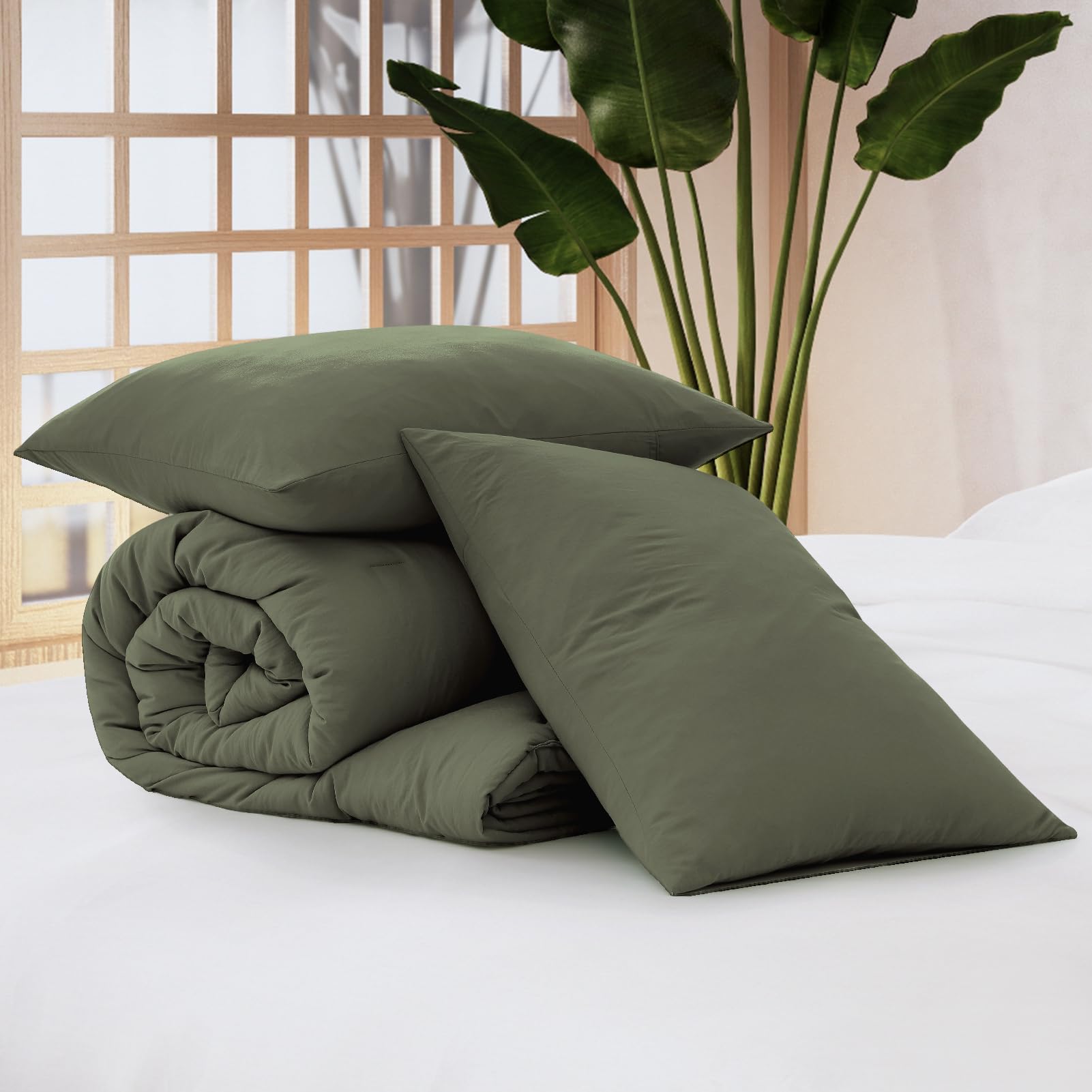 WRENSONGE comforter next to ruler illustrating true king dimensions