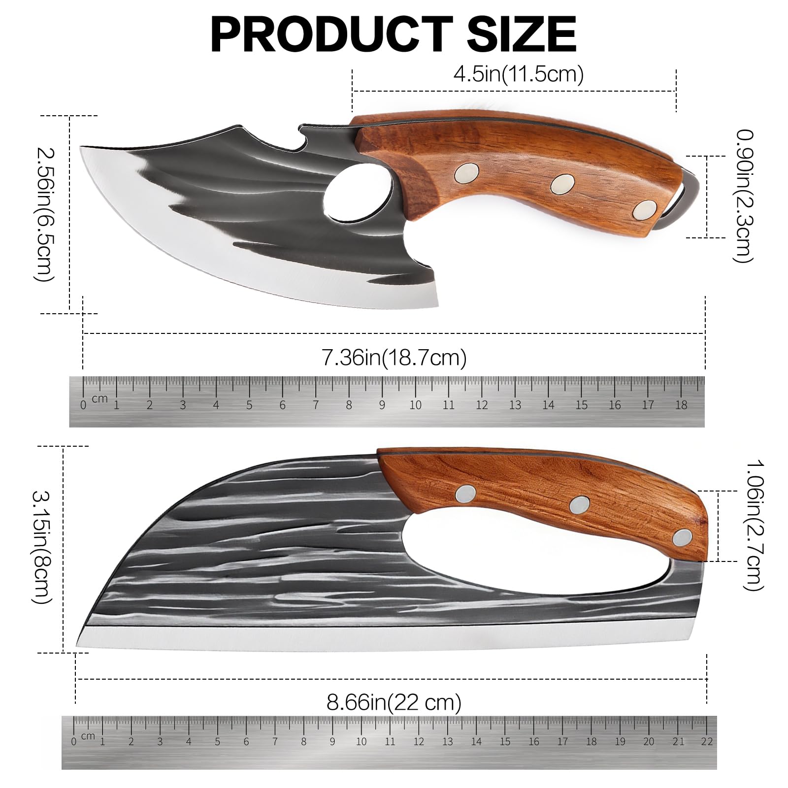 Wruhamd boning knife detail highlighting narrow blade for precise trimming