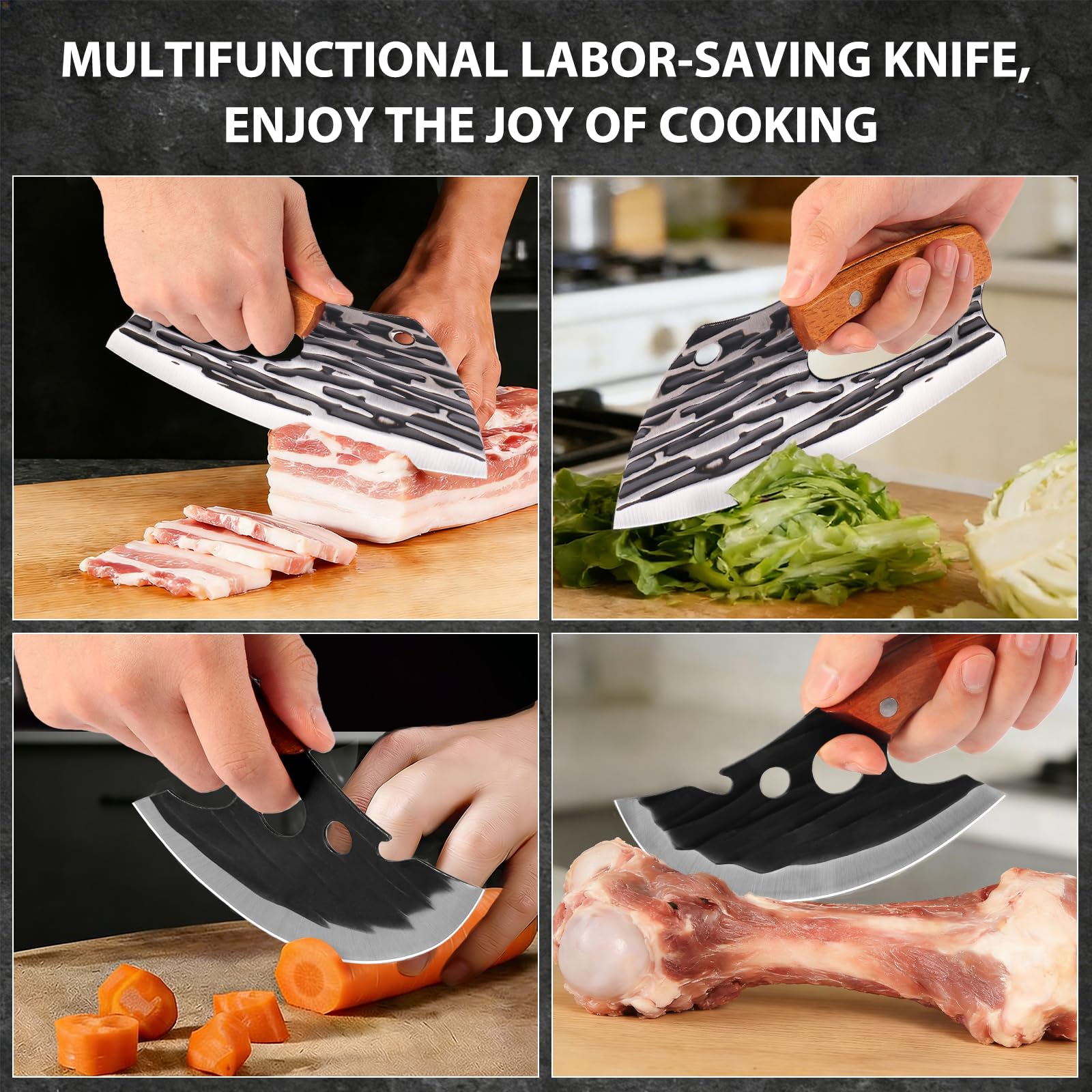 Wruhamd knives in a kitchen prep scene demonstrating efficient meal preparation