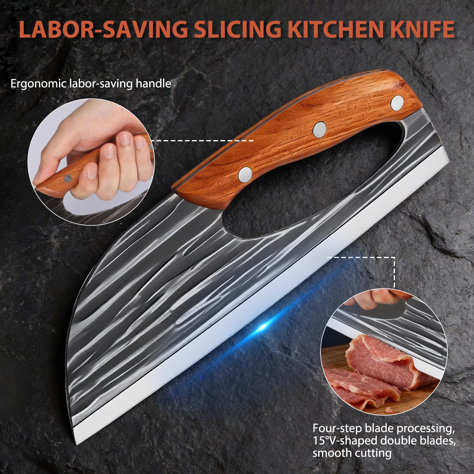 Wruhamd solid wood handle closeup showing ergonomic grip comfort