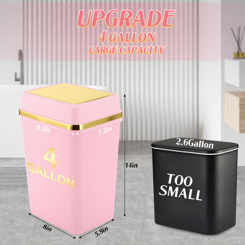 WSBArt pink trash can nested for stackable storage and convenient transport