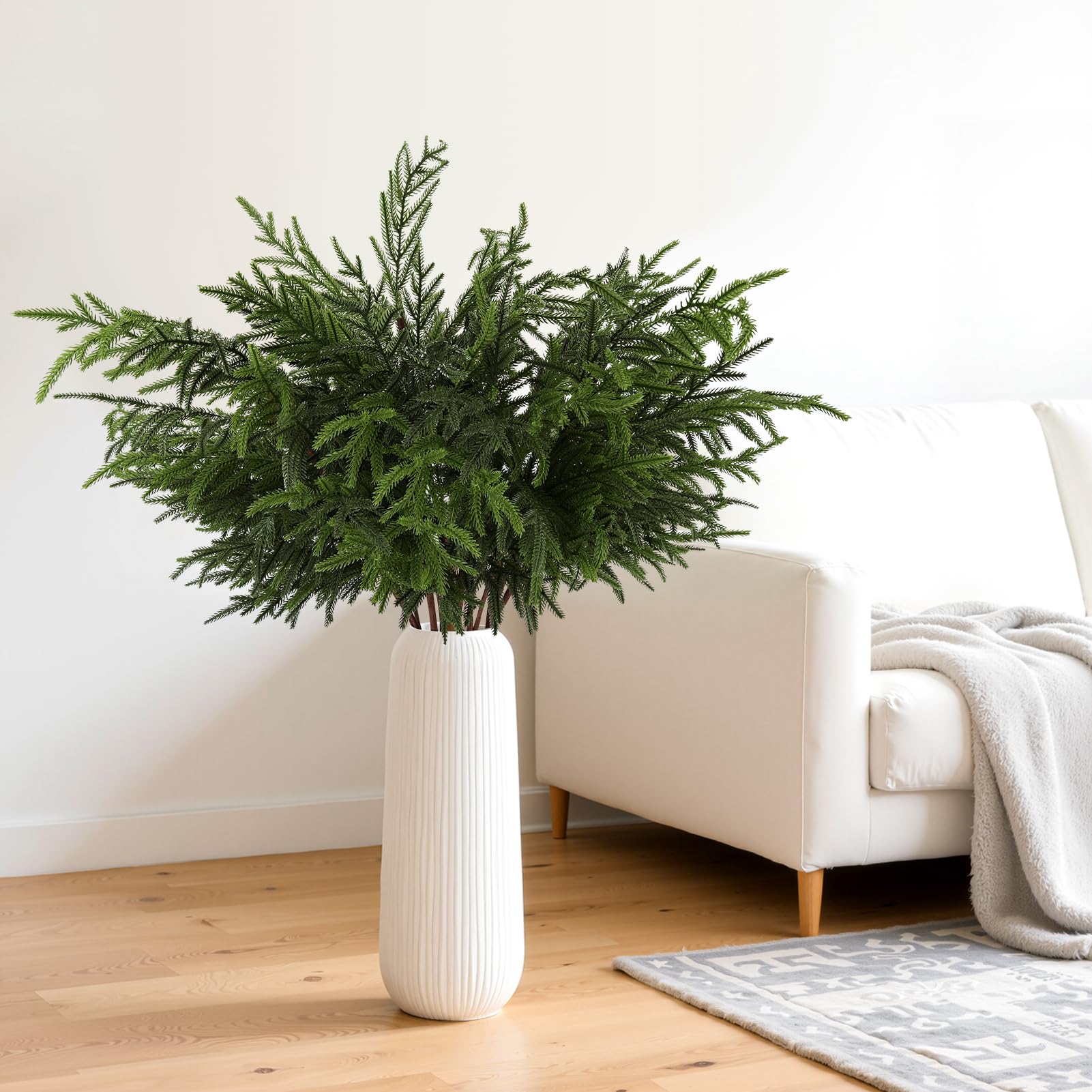 Wsorik garland on a mantel showing fullness and simple festive transformation