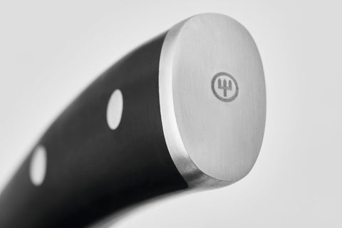 Wüsthof macro of blade edge demonstrating sharpness and fine cutting control