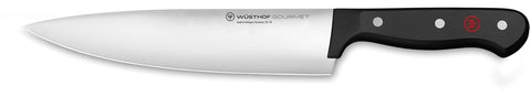 Wüsthof chef's knife blade close-up showing sharp edge for precise cuts
