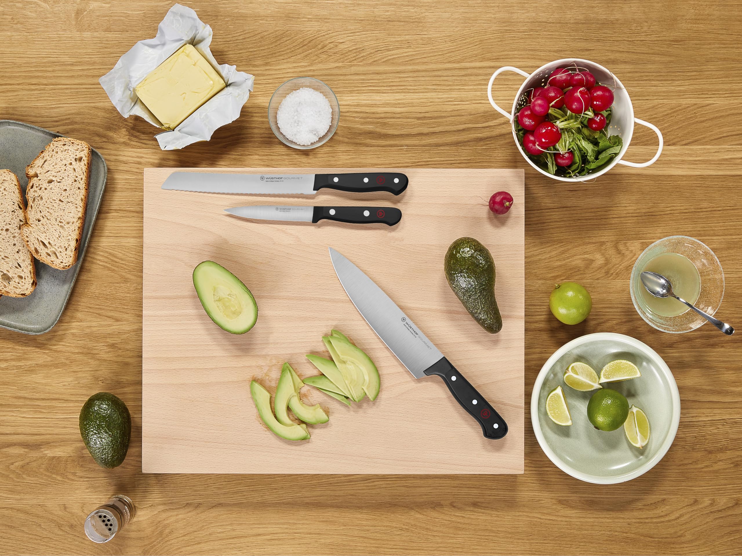 Wüsthof kitchen shears and paring knife displayed for versatile cutting tasks