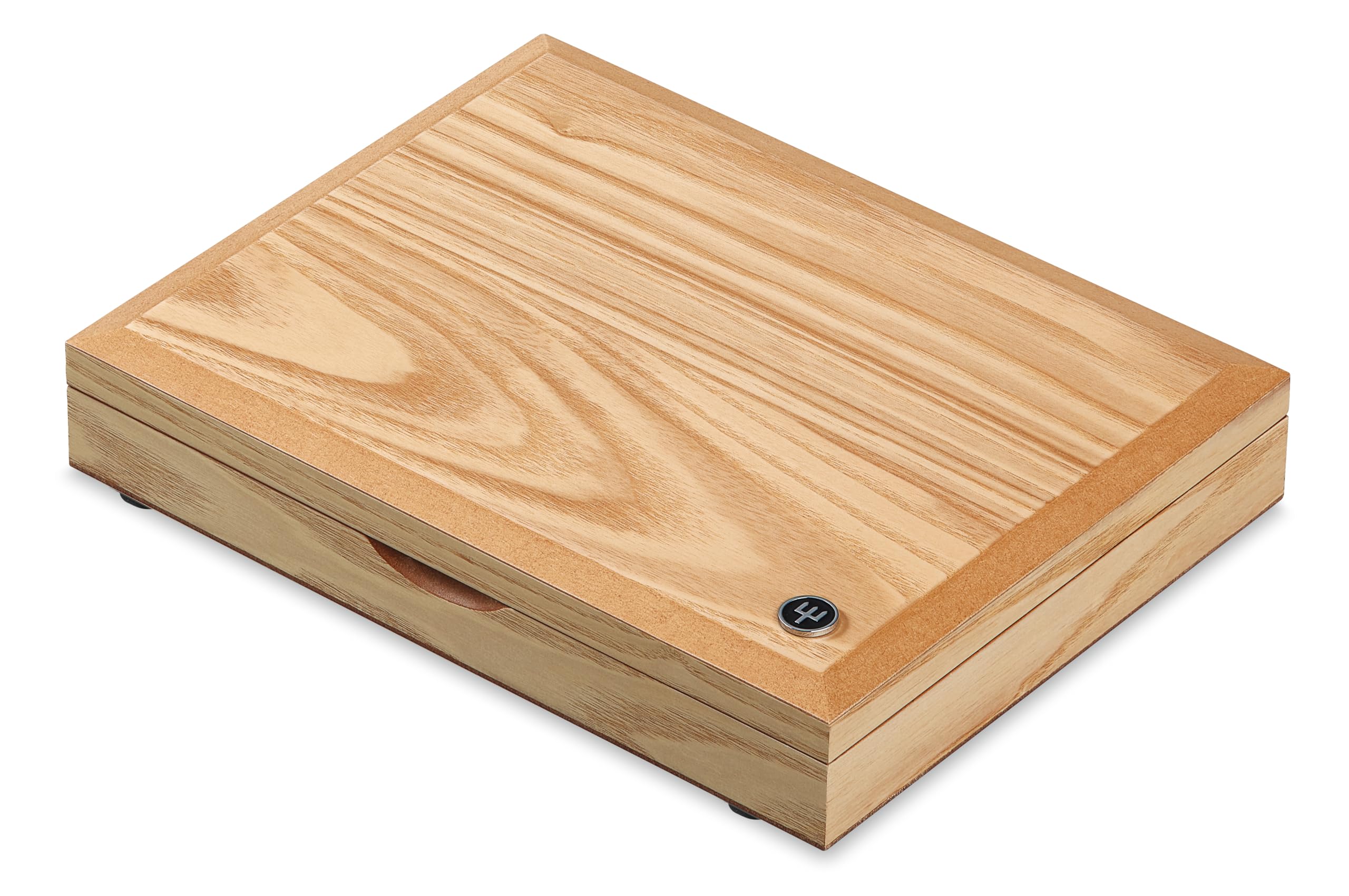 Wüsthof open olivewood presentation box displaying eight knives for secure storage