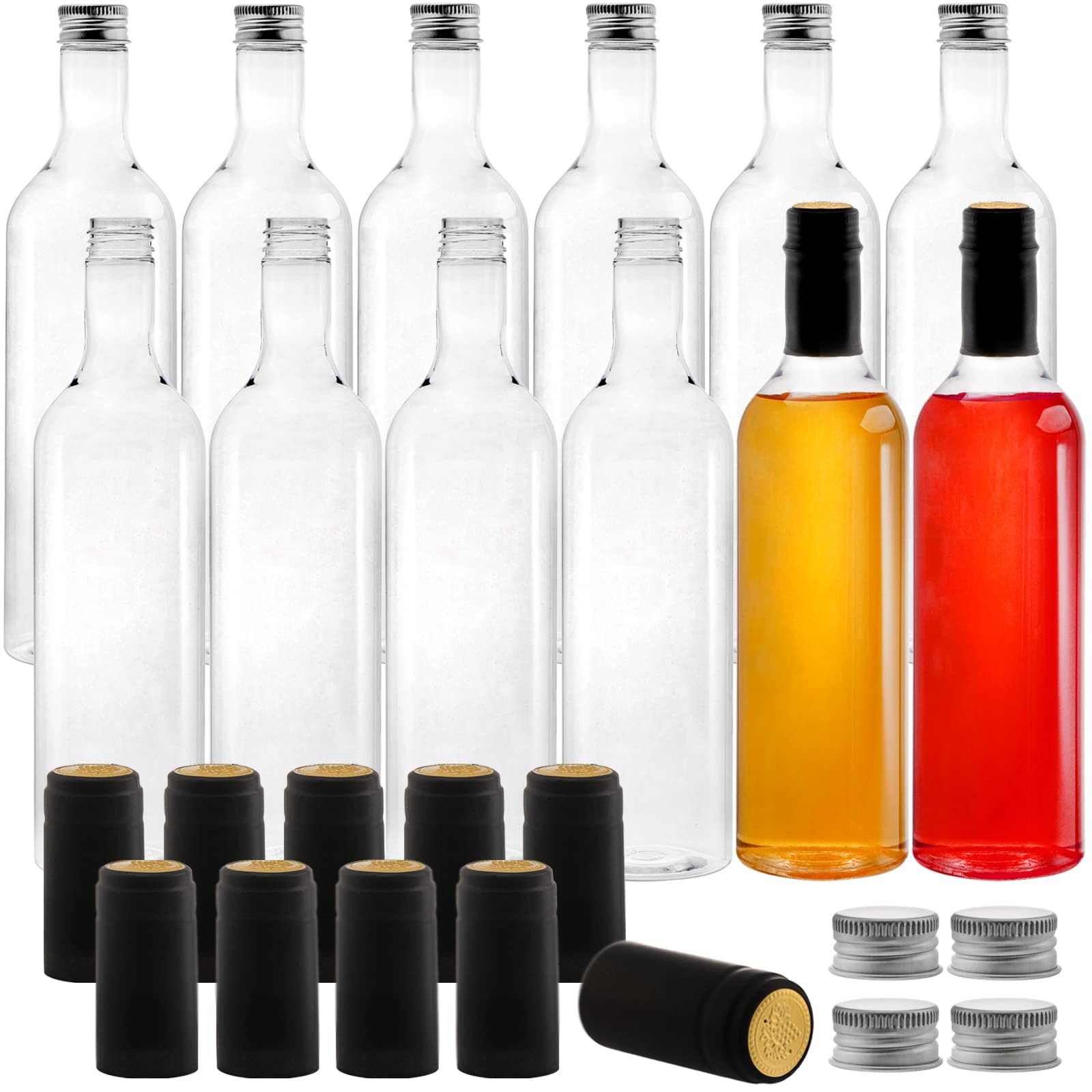 WUWEOT clear Bordeaux bottles front pack showing 12-count for easy gifting