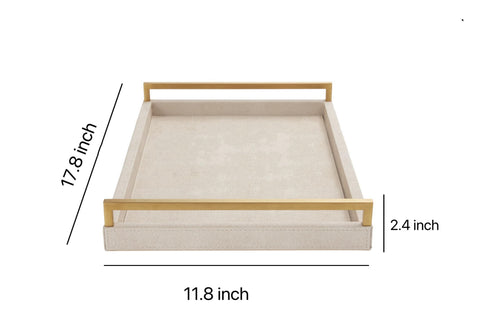 WV tray on coffee table holding drinks and candles to create organized centerpiece