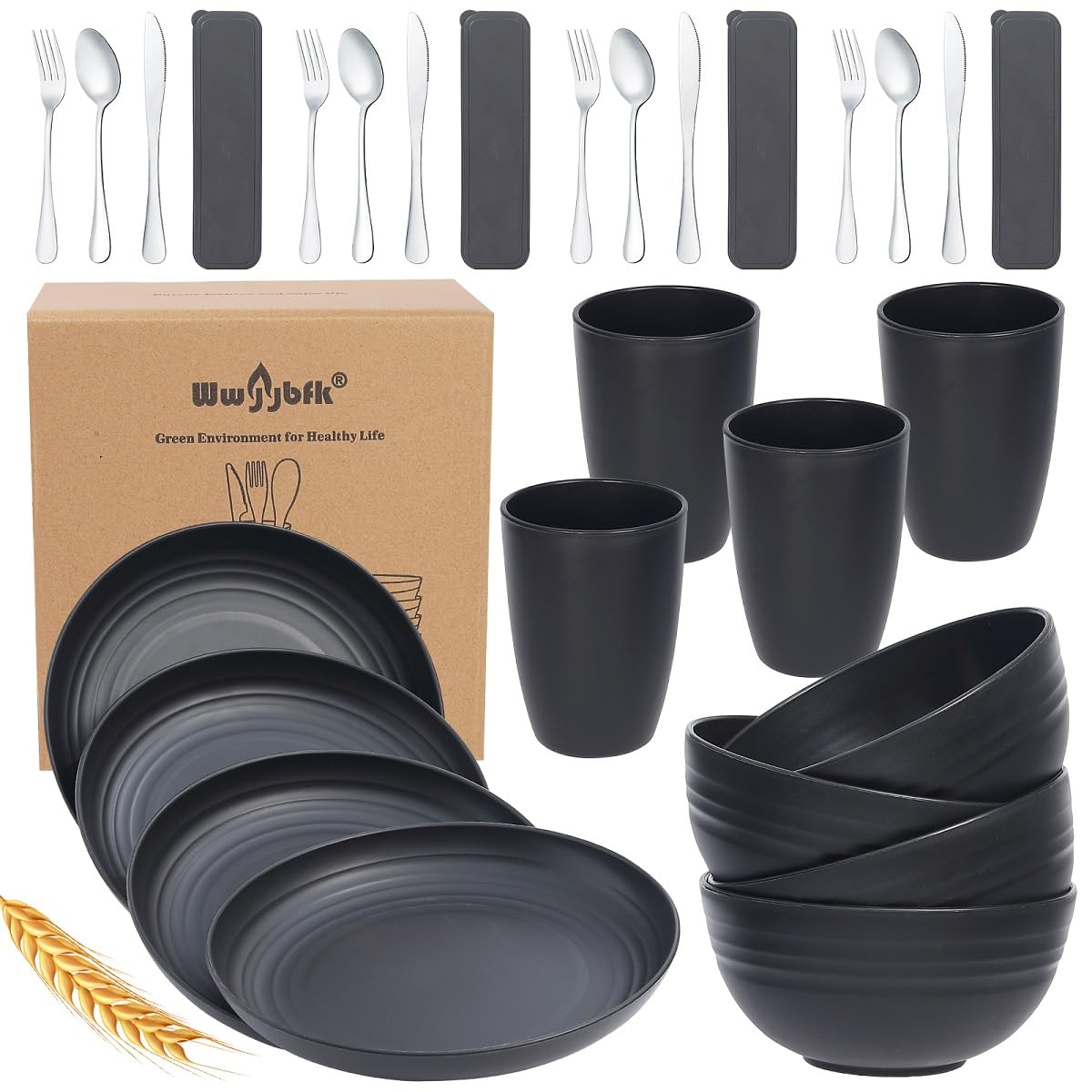 Wwyybfk front packaging showing full 28-piece set and eco benefits