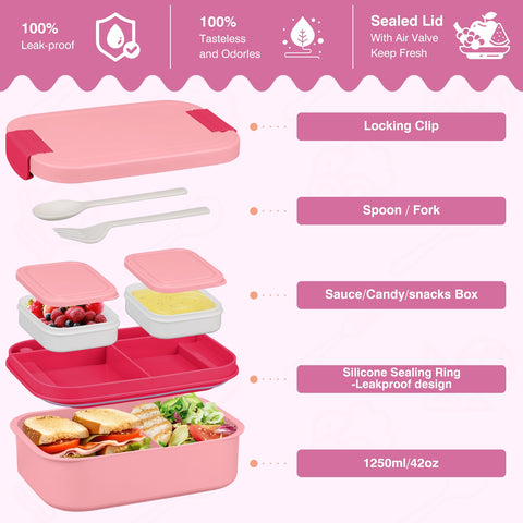 WyfKyd open four-compartment bento displaying organized meal separation