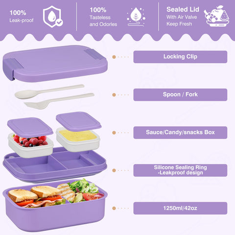 WyfKyd top view of bento compartments keeping foods separated and fresh