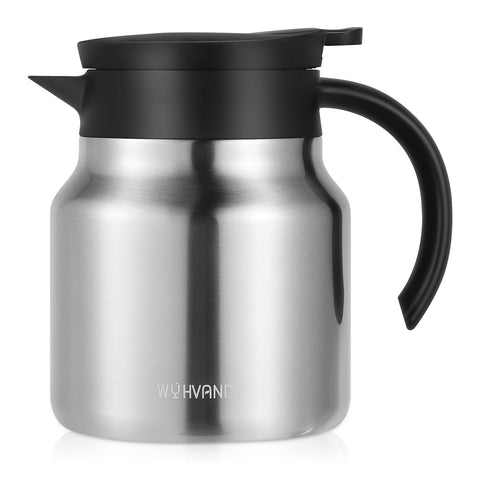 WYHVAND silver carafe front view showing compact 27oz design and polished finish