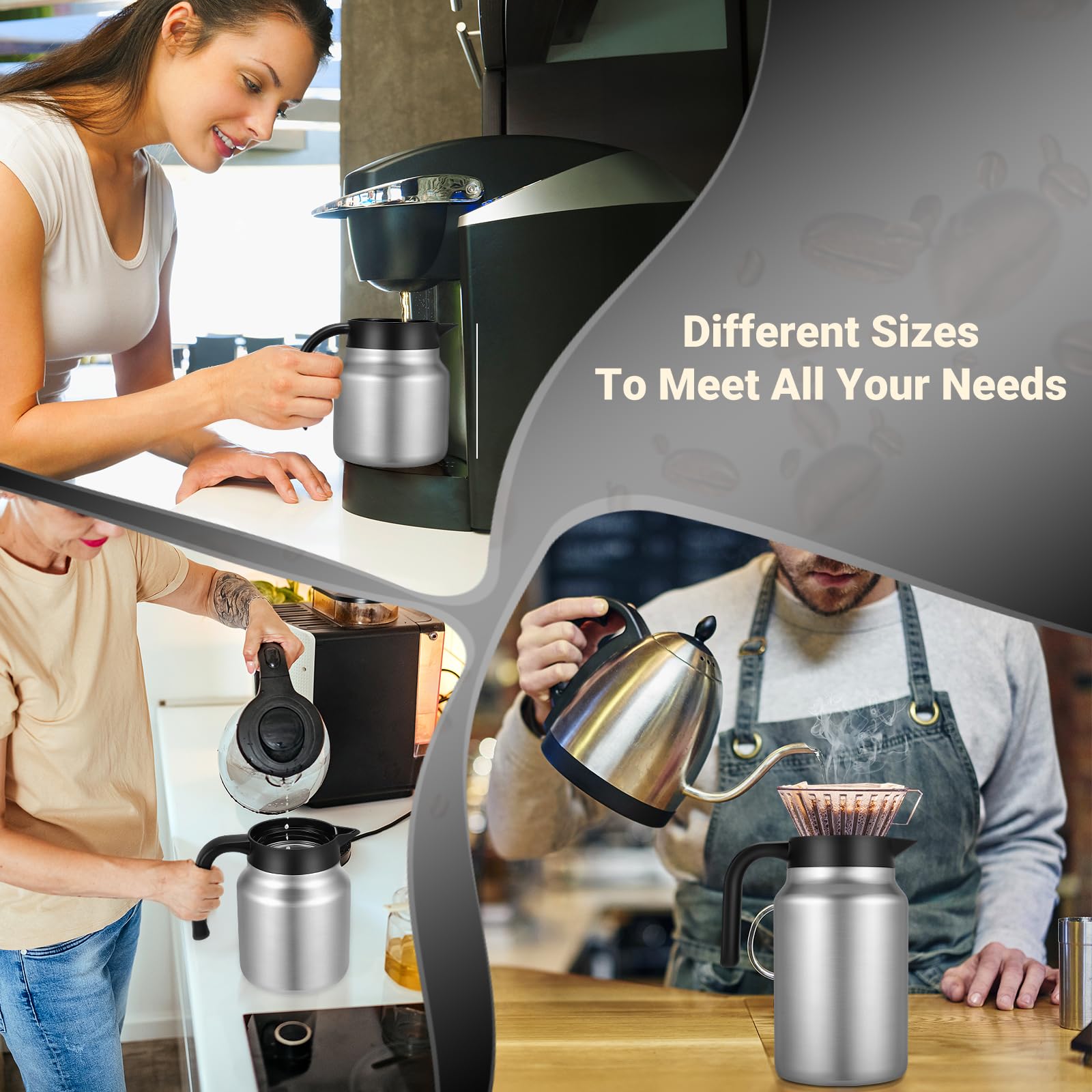 WYHVAND carafe next to coffee mug to show scale and single-serve convenience