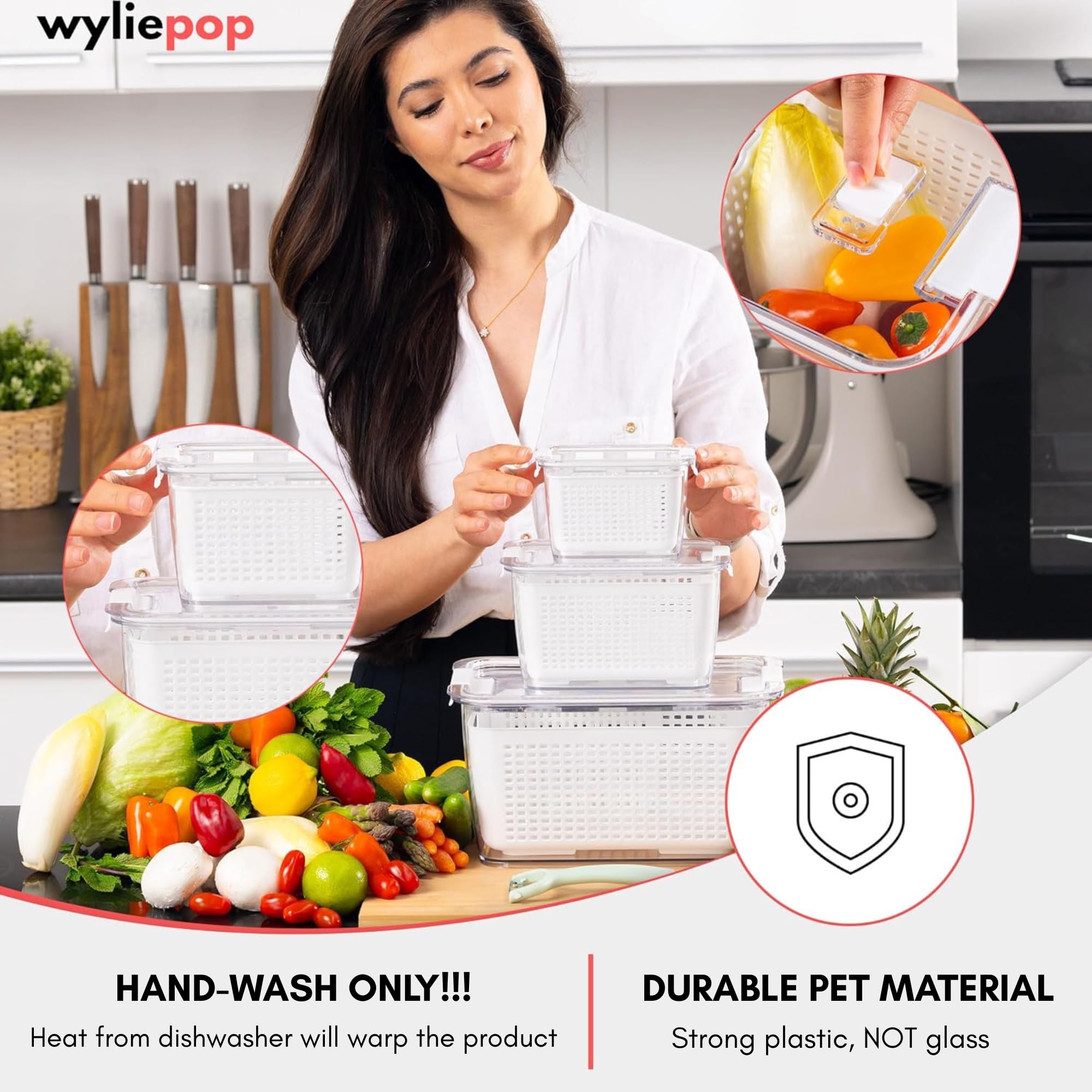 Wyliepop clear lid detail showing label and easy visibility benefit