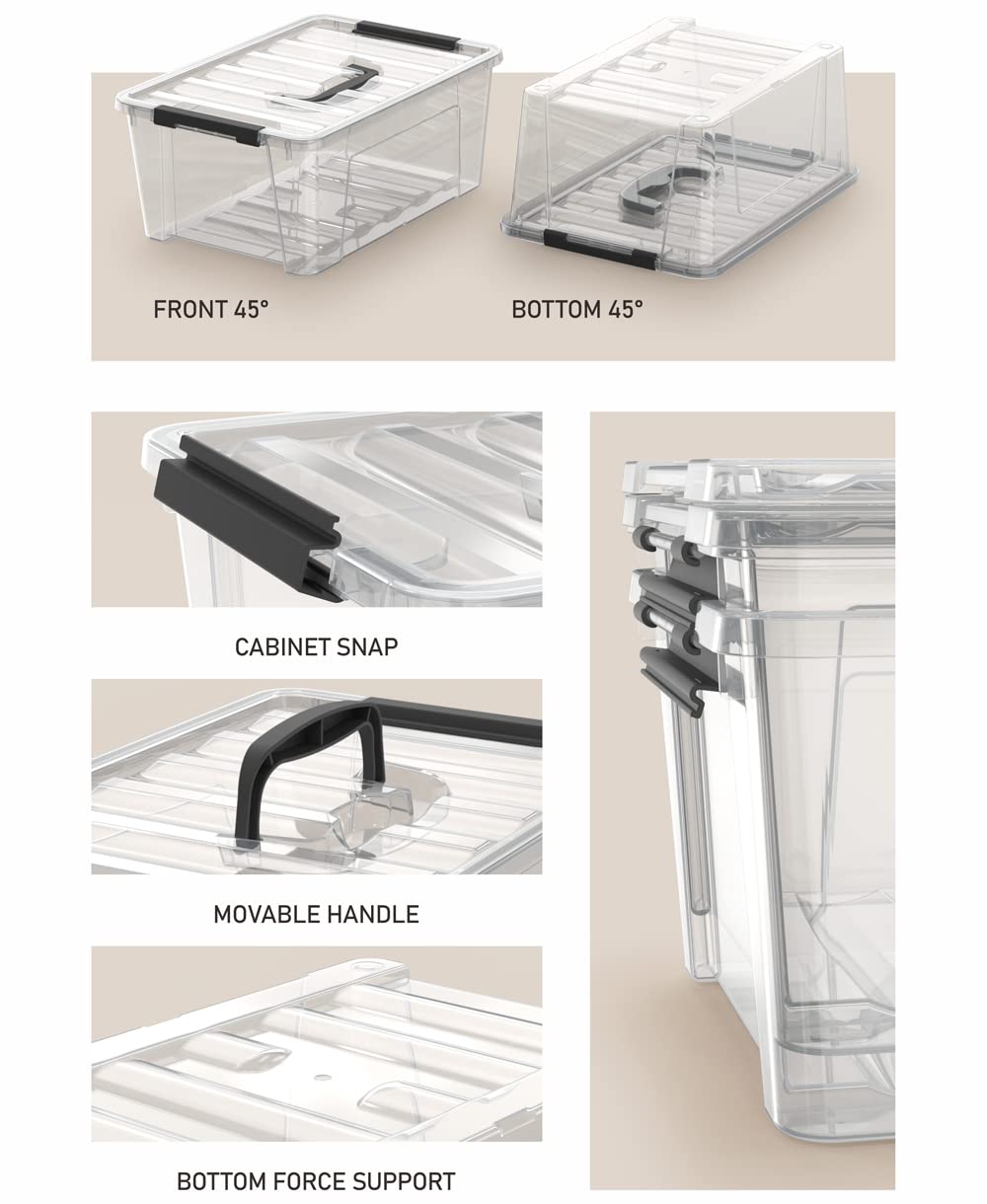 WYT side profile of stacked bins showing space-saving vertical storage