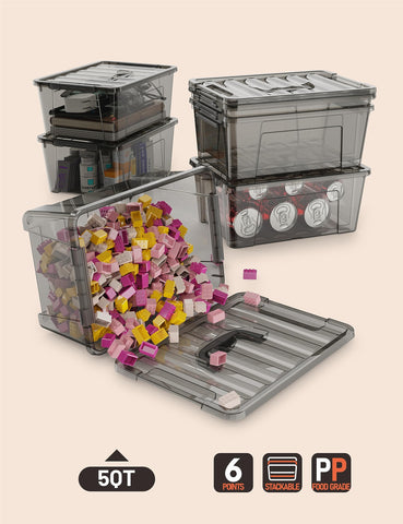 WYT stacked bins on shelf showing stable vertical storage benefit