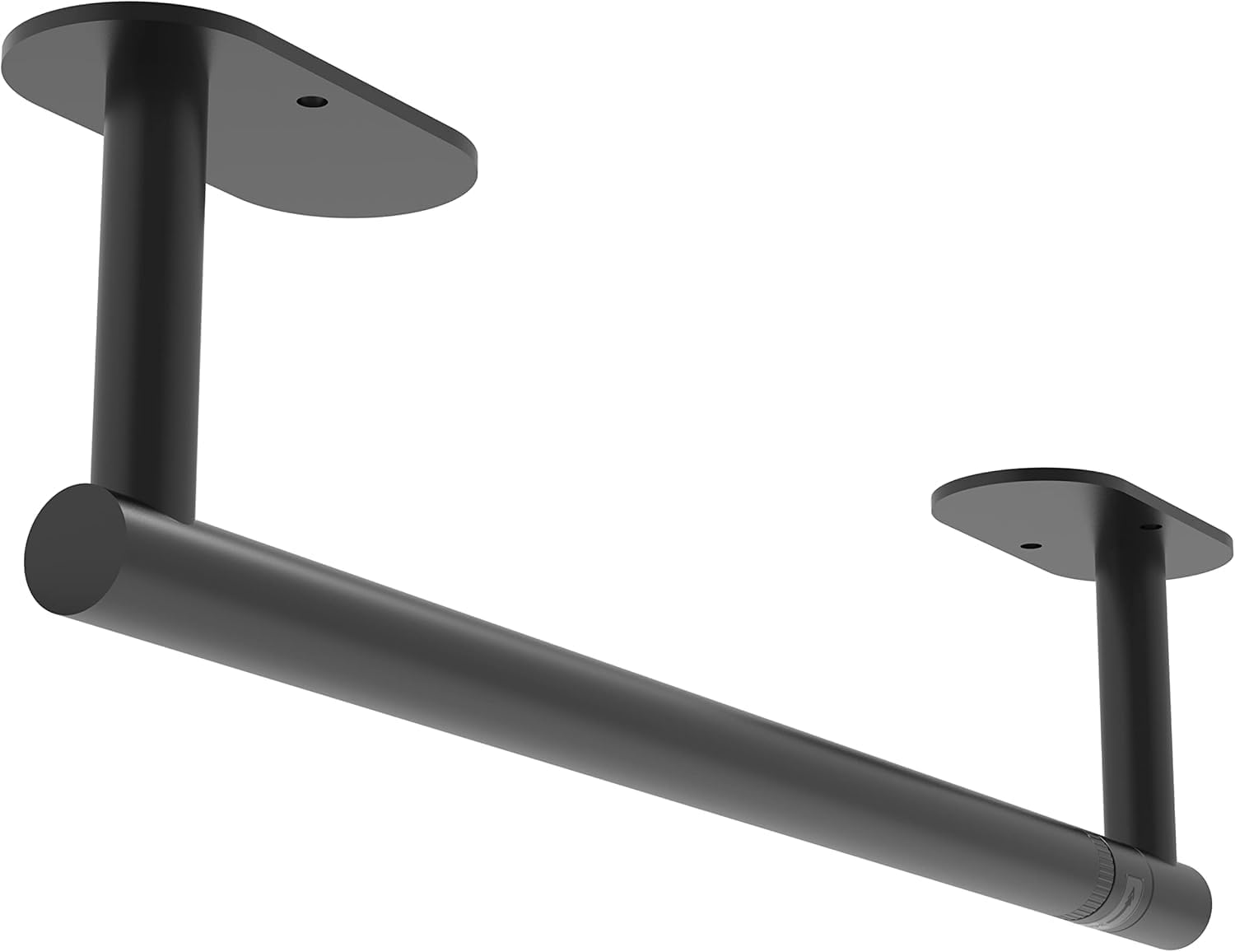 WZKALY front view of matte black paper towel holder showing sleek profile and space saving