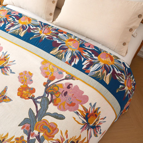 Wzvzss detailed butterfly and floral print showing vibrant reversible design