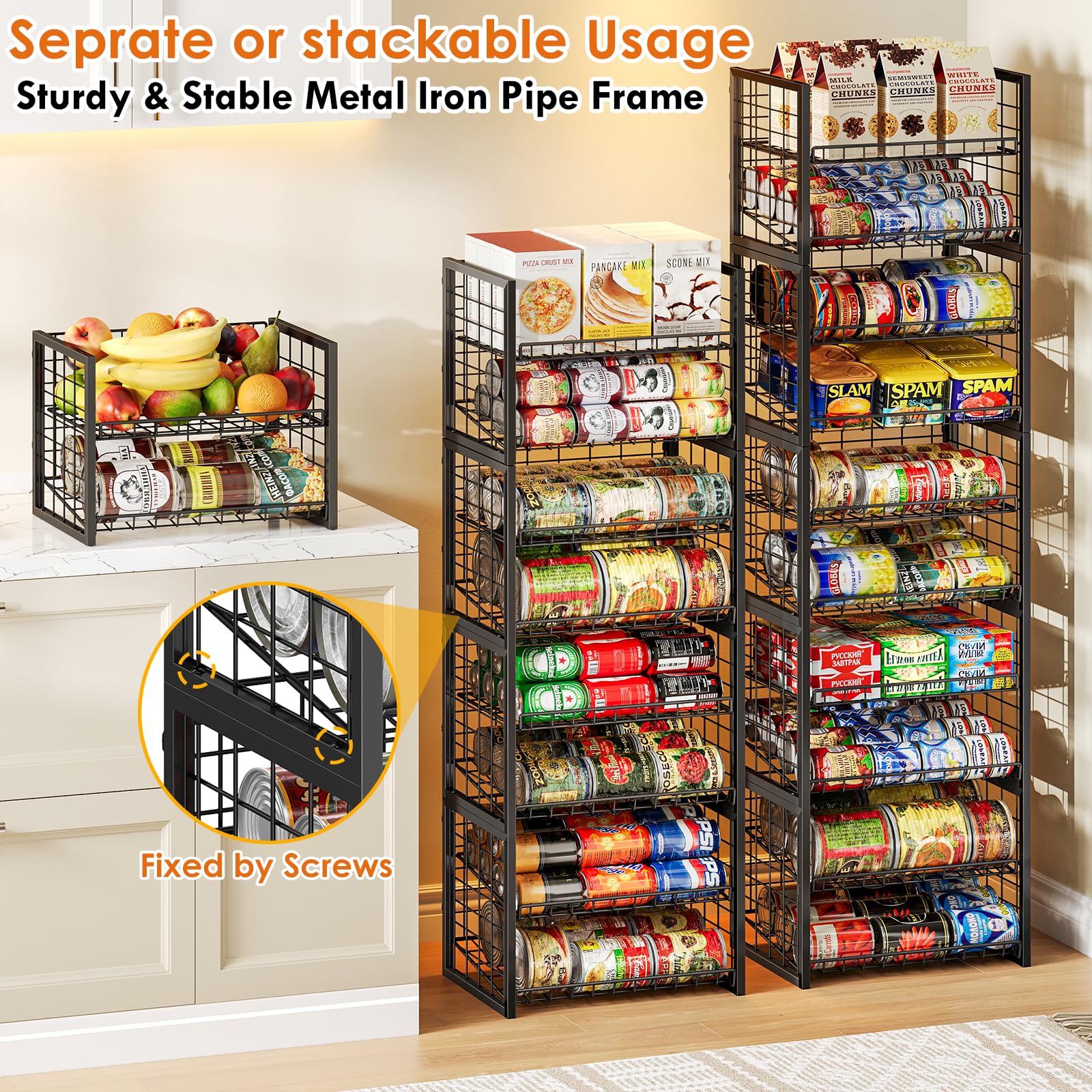 x-cosrack flat shelf holding tall energy drinks benefit: fits taller cans