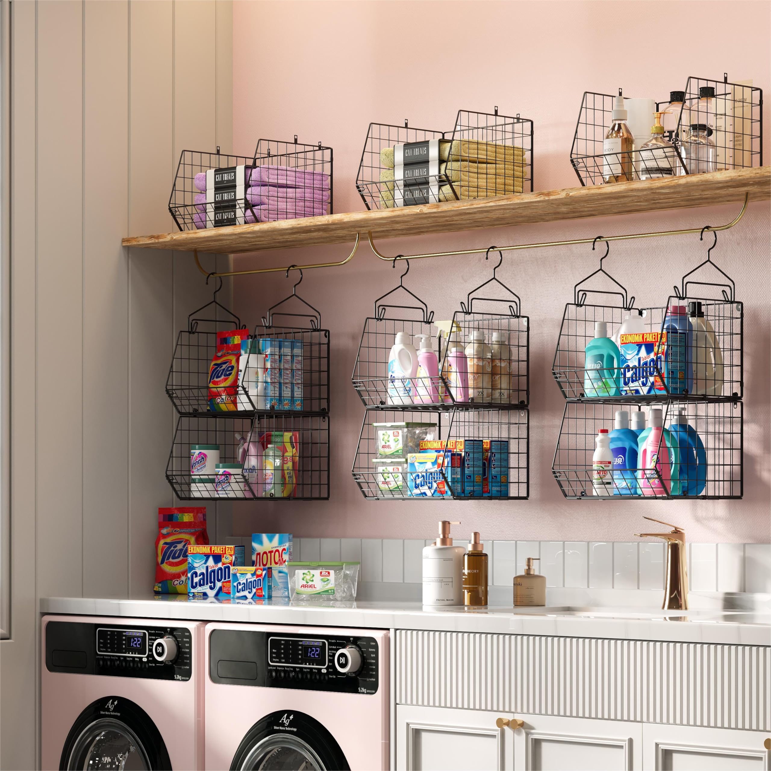X-cosrack folded flat on a shelf demonstrating compact storage advantage