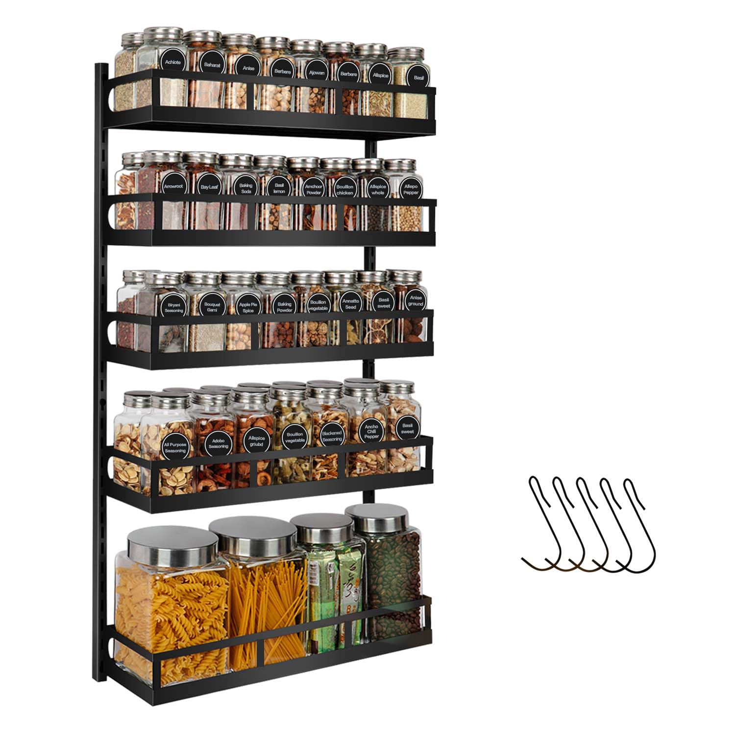 X-cosrack front view mounted showing organized jars and quick access