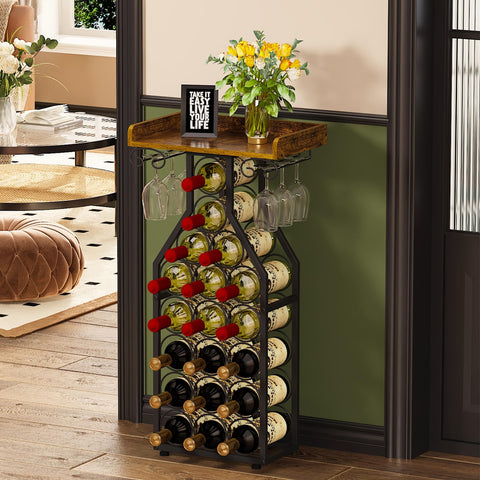 X-cosrack front view showing full 19-bottle capacity and elegant shape