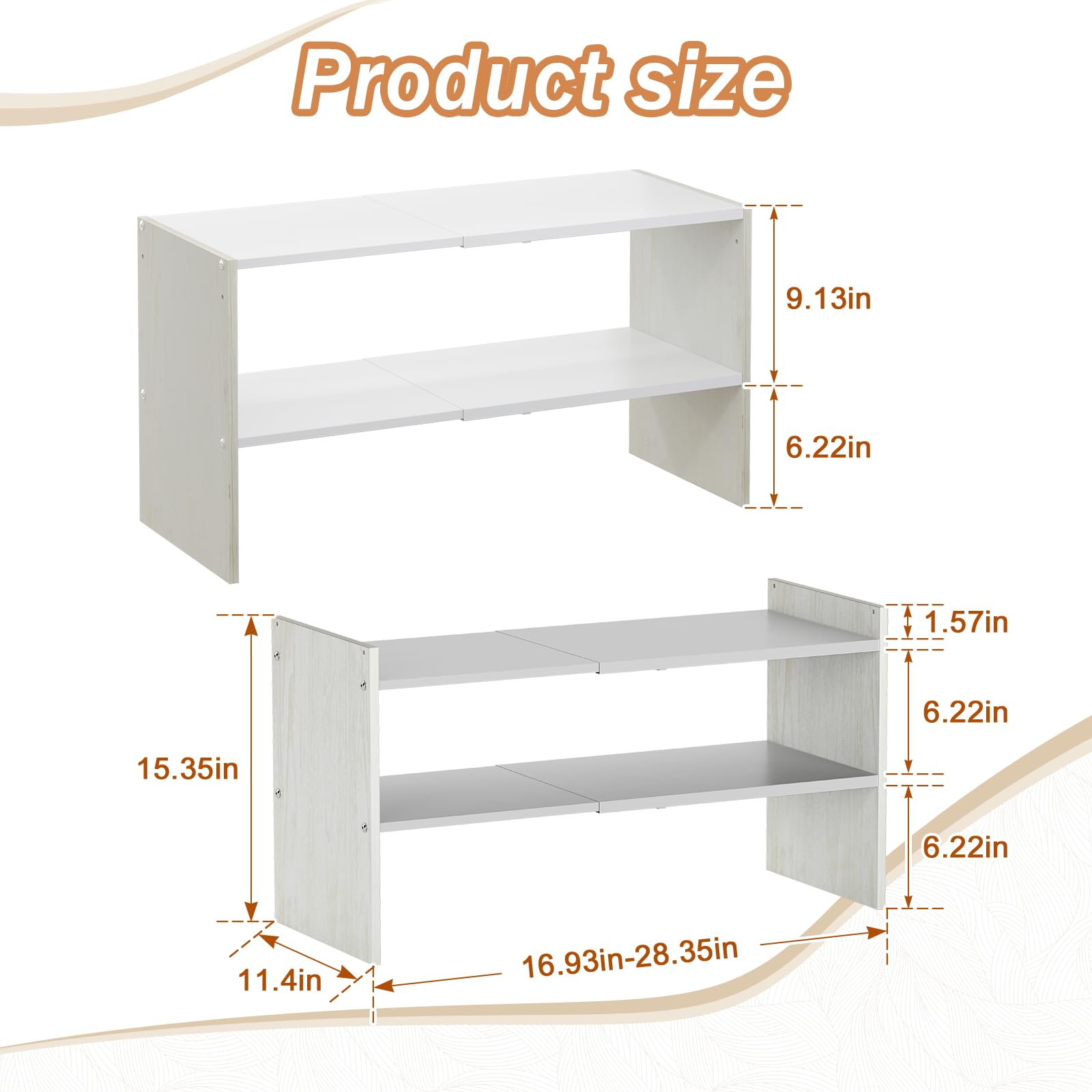 X-cosrack adjustable height closeup showing easy shelf repositioning benefit