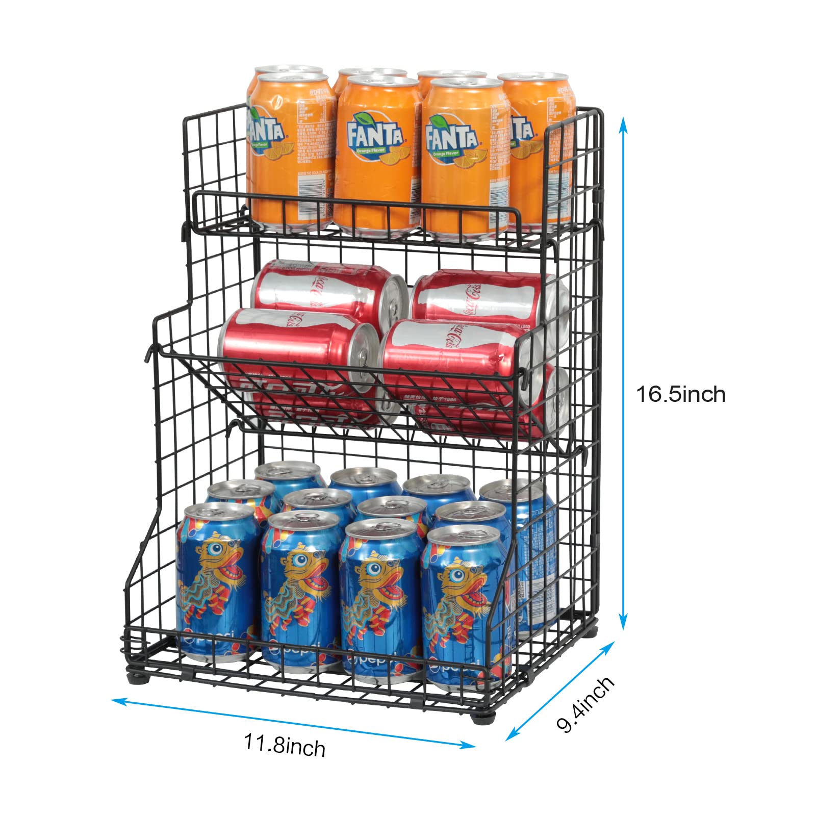 X-cosrack placed in pantry illustrating space-saving and visible labels