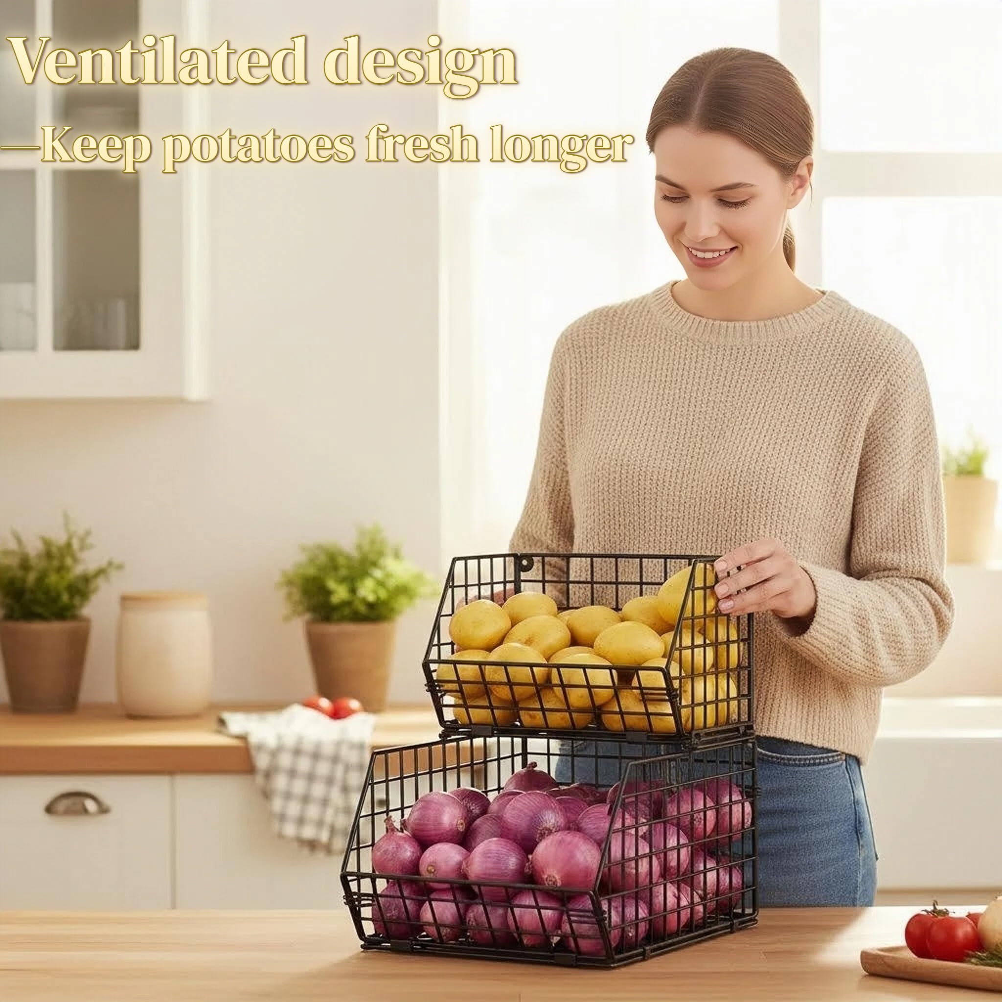 X-cosrack holding onions and fruit demonstrating versatile multi-use storage