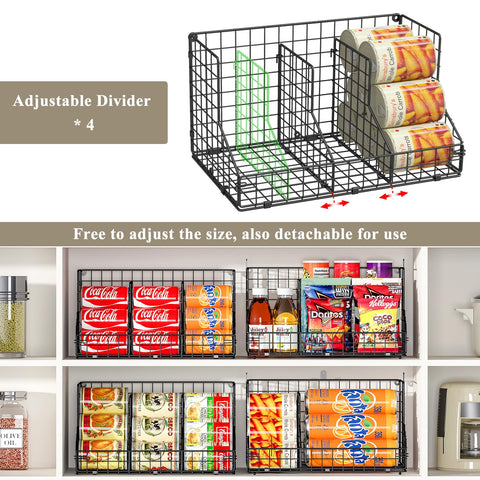 X-cosrack holding onions, apples, and spice jars for versatile pantry use