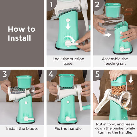 X Home enlarged feeder chute detail that reduces precutting and speeds prep
