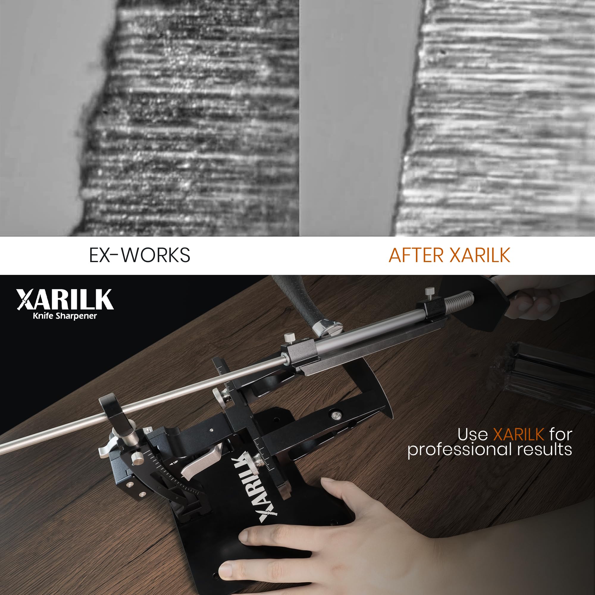 XARILK three diamond plates 320 800 2000 grit displayed to show grit progression