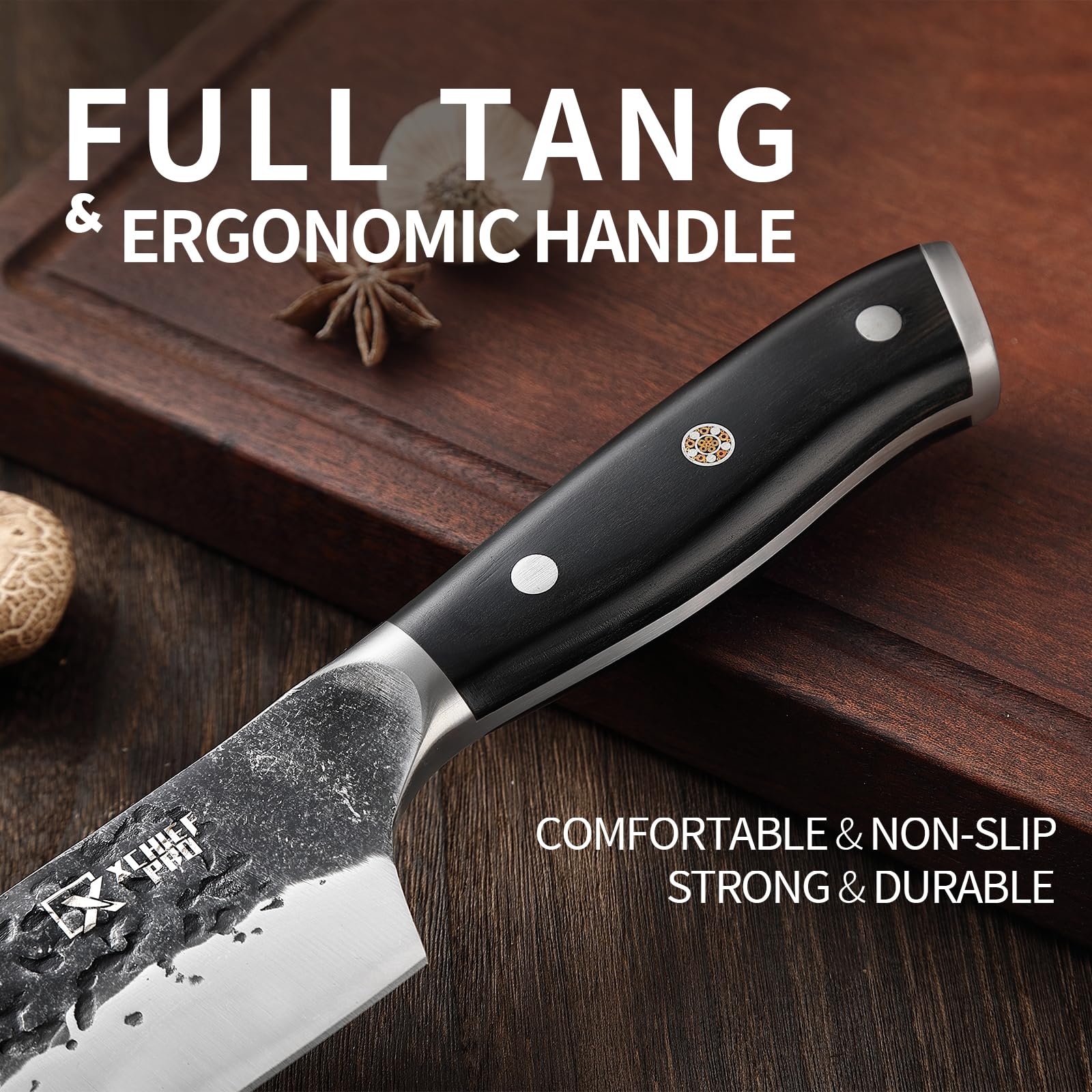 XCHIEF PRO poultry shears and honing steel displayed for maintenance and prep
