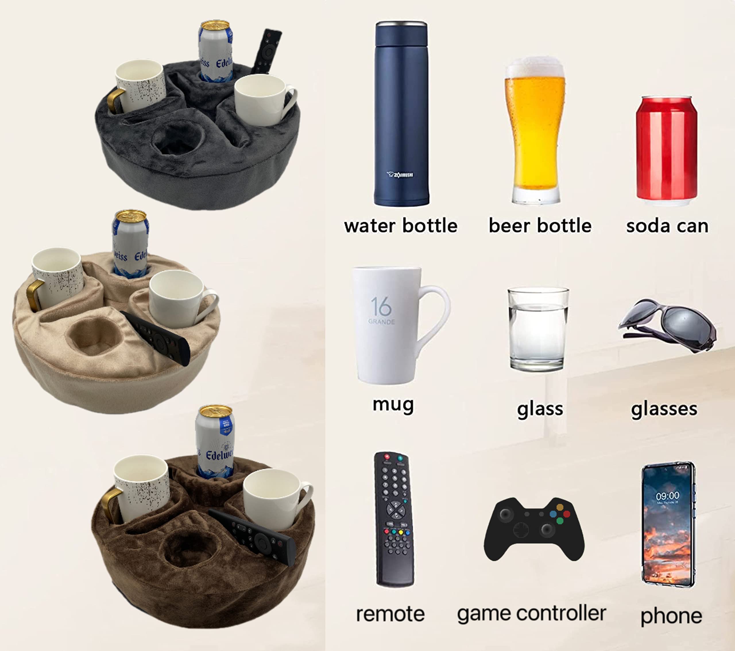 Xchouxer on sofa holding drinks and remotes to keep essentials within arm’s reach